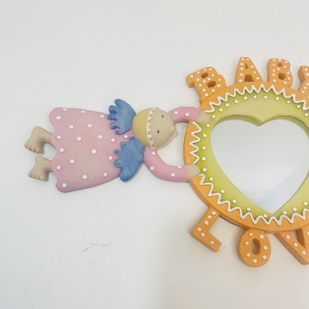 Signed Judie Bomberger Wall Hanging "Baby Love" Mirror Resin DAMAGED - Picture 2 of 9
